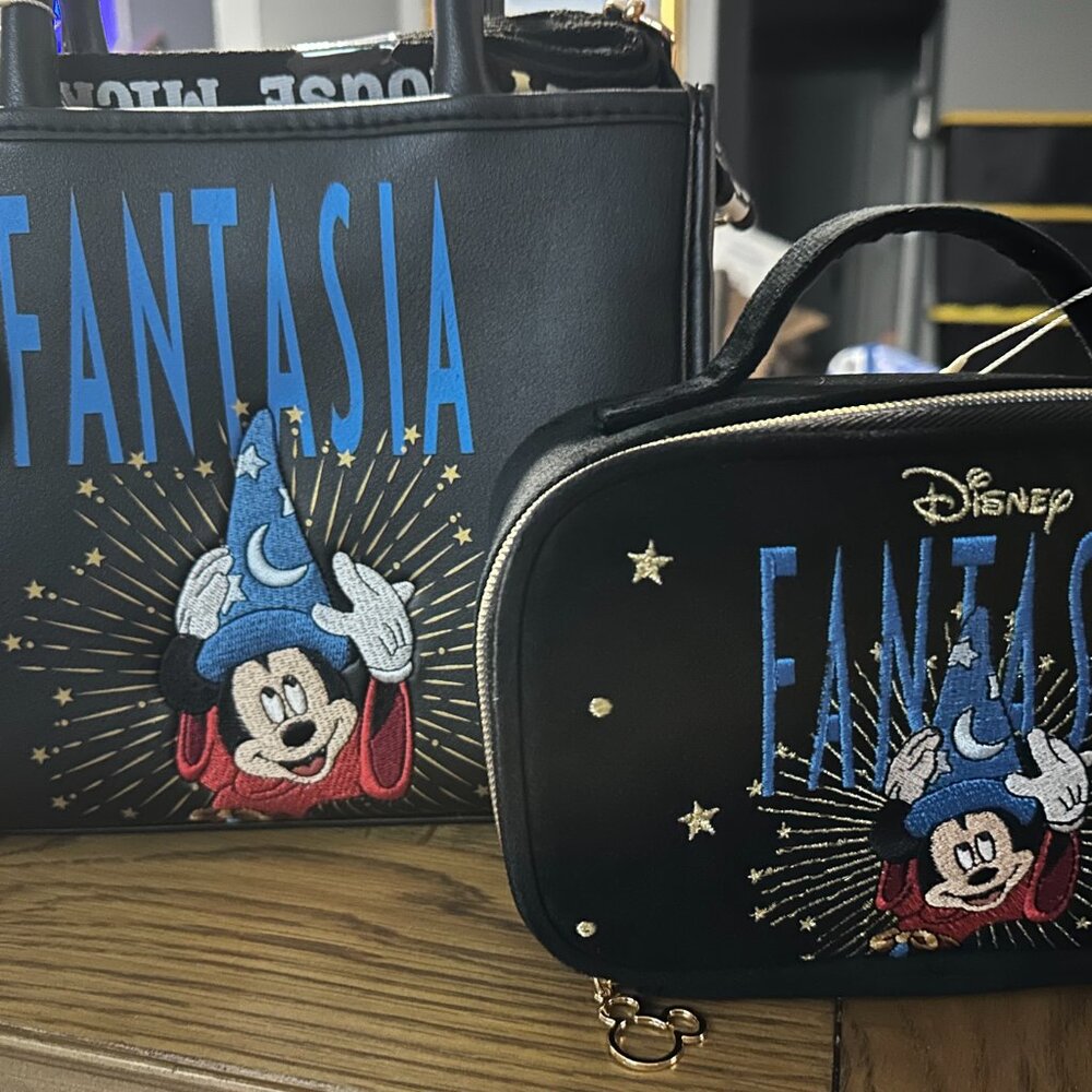 NWT MICKEY FANTASIA PURSE BAG & MAKEUP BAG SET